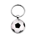 Zinc alloy football keychain featuring a classic black and white pentagon ball pattern - Soccer Pattern (XSWX5191-4)