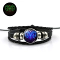 Bracelet multicouche en cuir constellation Bélier lumineux avec effet phosphorescent - Bélier