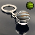 Detailed macro view of Jupiter glass ball keychain with glowing luminous effect in the dark - Jupiter (PSXL001206-9)