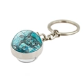 Double-sided sea turtle glass crystal ball keychain with tribal turtle patterns - Tribal Sea Turtle Pattern (PSXL001187-6)