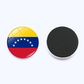 25mm crystal glass Venezuela flag magnetic fridge sticker with black round base - Venezuela Flag (PSXL00235-26)