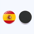 Set of two round 25mm Spain flag crystal glass fridge magnets with soft magnetic back - Spain Flag (PSXL00235-28)