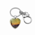 Detail of heart-shaped keychain featuring Van Gogh's Starry Night with lobster clasp - The Starry Night Style 2 (PSXL001824-8)
