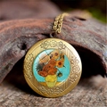 Détail macro du médaillon en bronze avec motif tournesols de Van Gogh sous verre - Tournesols Classiques (PSXL002093-12)