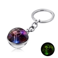 Portachiavi Sagittario luminoso con ciondolo a sfera di vetro bifacciale per ragazze - Sagittario Luminoso