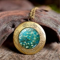 Colgante relicario vintage con pintura Noche Estrellada sobre el Ródano de Van Gogh - Almendros en Flor (PSXL002093-1)