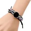 Bracciale intrecciato personalizzato con fili metallici colorati e ciondolo rotondo - Stile Corda Intrecciata Nera (ZDY0046-Corda Nera)