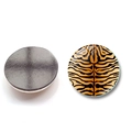 Round tiger print glass fridge magnet with magnetic back for creative home decor - Tiger Stripe Style (BXT2454-10-(30MM))