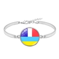 Zilveren armband met Oekraïne vlag hanger, glazen edelsteen en verstelbare sluiting - Samengestelde Vlag Element Stijl (XSWX4482-14)