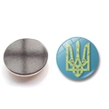 Ukraine coat of arms 25mm round magnetic crystal glass fridge magnet home decor accessory - Dark Blue Gold Emblem Style (XSWX4488-6)