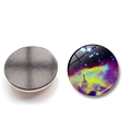 Detail view of solar system galaxy glass fridge magnet with magnetic back and nebula pattern - Nebula Pattern 10 (BXT2453-10)