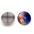 Magnetic glass fridge magnet with galaxy nebula design and round polished surface - Nebula Pattern 2 (BXT2453-2)