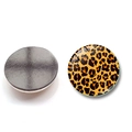 30mm round crystal glass fridge magnet featuring a stylish leopard print pattern - Classic Leopard Style (BXT2454-4-(30MM))