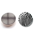 Zebra print 30mm round crystal glass fridge magnet with strong magnetic base - Classic Zebra Style (BXT2454-7-(30MM))