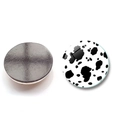 30mm round glass fridge magnet with classic black and white cow pattern print and magnetic back - Black White Cow Style (BXT2454-8-(30MM))