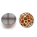 30mm round glass refrigerator magnet with stylish brown giraffe pattern and magnetic back - Bionic Giraffe Style (BXT2454-12-(30MM))