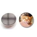 Round crystal glass fridge magnet featuring a cute ginger cat pattern with magnetic back - Orange Cat Eyes Closed Style (BXT2437-6-(25MM))