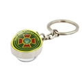 Portachiavi in metallo argento con emblema della Guardia Nazionale Ucraina in vetro - Stile Emblema Guardia Nazionale dell'Ucraina (XSWX4476-4)
