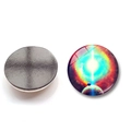 Solar system galaxy glass fridge magnet with vibrant nebula pattern and magnetic back - Nebula Pattern 11 (BXT2453-11)