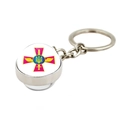 Porte-clés des forces armées ukrainiennes avec boule en verre cristal et métal - Style Emblème Force Aérienne / Forces Armées Ukraine (XSWX4476-10)