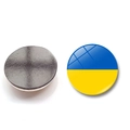 Calamita da frigo tonda bandiera Ucraina in vetro cristallo con retro magnetico forte - Stile Bandiera Blu E Gialla (XSWX4488-1)