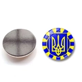 Calamita da frigo in vetro cristallo stemma Ucraina 25mm con base magnetica tonda - Stile Emblema Con Motivo A Raggi (XSWX4488-3)