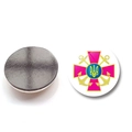 25mm round magnetic fridge magnet featuring the Ukraine Navy emblem on white background - Navy Force Logo Style (XSWX4488-8)