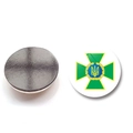Ukraine flag crystal glass fridge magnet with magnetic back for home decor - Green Cross Emblem Style (XSWX4488-9)