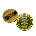 Spilla in bronzo vintage con stemma della Guardia Nazionale Ucraina e cupola in vetro - Stile Stemma Guardia Nazionale 4 (XSWX4491-4)