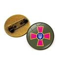 Anstecknadel mit Emblem der ukrainischen Streitkräfte und bronzefarbenem Finish - Streitkräfte Rosa Kreuz Stil 5 (XSWX4491-5)