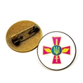 Ukraine Streitkräfte Glasstein-Brosche mit Vintage-Bronze-Anstecknadel und Emblem - Streitkräfte Emblem Stil 10 (XSWX4491-10)