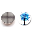 Detailed view of Tree of Life crystal glass fridge magnet showing front and magnetic back - Winter Snowflake Tree (BXT2404-5)