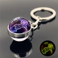 Luminous Scorpio zodiac keychain with a glowing double-sided crystal glass ball - Scorpio (XSWX2466-6-Scorpio)