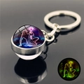 Luminous Aquarius constellation keychain with a double-sided crystal glass ball - Aquarius (XSWX2466-8-Aquarius)