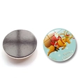 25mm Christmas Santa Claus on reindeer glass fridge magnet with magnetic backing - Santa Riding Reindeer Style (BXT2121)