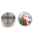 25mm crystal glass Christmas Santa fridge magnet with round magnetic back for home decor - Santa Walking in Snow Style (BXT2122)