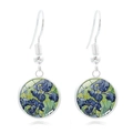 Détail de boucles d'oreilles crochet en argent avec dôme en verre Iris Van Gogh - Iris (XSWX3469-13)