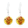 Détail des boucles d'oreilles pendantes avec l'art des tournesols de Van Gogh - Tournesols (XSWX3469-9)