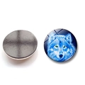 Wolf howling at the moon 25mm round glass magnet for refrigerators and whiteboards - Wolf Howling Style 7 (BXT1149)