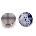 Round 25mm howling white wolf glass fridge magnet with magnetic back for home decoration - Wolf Howling Style 8 (BXT1150)