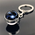 Zodiac keychain with Capricornus glass cabochon and durable silver metal ring - Capricorn (XSWX2268-6)