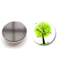 Tree of Life glass fridge magnet with magnetic back for creative home decor - Hand-painted Green Leaf Tree (BXT2404-9)