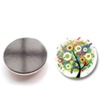 Tree of Life glass refrigerator magnets set with colorful floral pattern and magnetic back - Colorful Tree of Life (BXT2404-10)