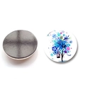 Tree of Life glass fridge magnet with colorful floral design and black magnetic back - Vintage Birdcage Flower Tree (BXT2404-11)