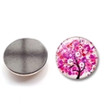 Pink and purple tree of life crystal glass fridge magnet with magnetic backing - Pink Purple Flower Tree (BXT2404-12)