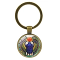 Ägyptischer Skarabäus Schlüsselanhänger aus Bronze mit Glas Cabochon Anhänger - Antike Bronze Stil (YSK2552-Antike Bronze)