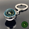Porte-clés lumineux du zodiaque Sagittaire avec boule de cristal et anneau métallique - Sagittaire