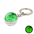 Porte-clés lune verte lumineuse avec boule de verre double face et effet phosphorescent - Lune Verte (XSWX3494-5)