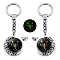 Luminous Scorpio keychain with double-sided rotating moon pendant and glow feature - Scorpio