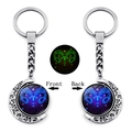 Llavero luminoso de Aries con luna giratoria y detalles de metal plateado calado - Aries